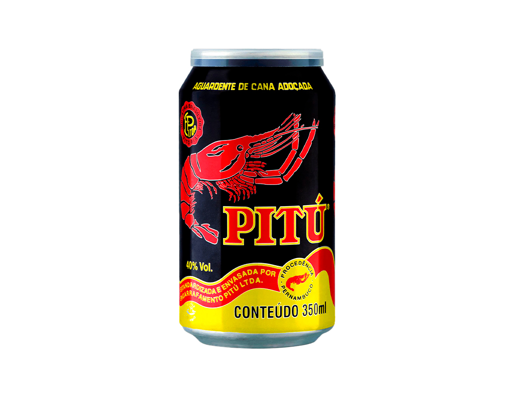 AGUARDENTE DE CANA PITÚ LATA 350 ML (PCT 12 UN)
